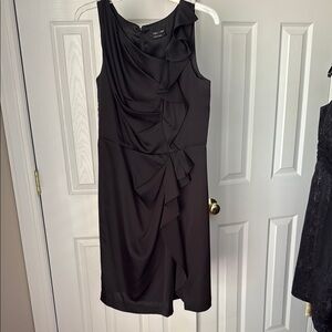 Max & Cleo Black Ruched Sheath Mini Dress